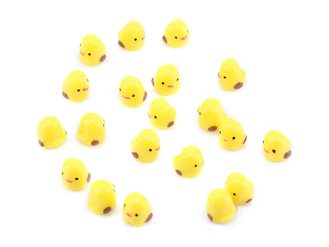 Lot de 20 mini poulets jaunes pour décoration de jardin ou de maison de poupée