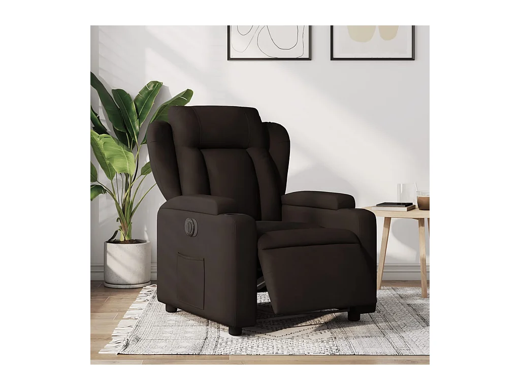 Fauteuil inclinable électrique Marron foncé Tissu
