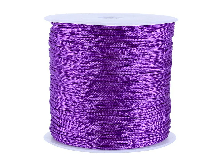 100M x 0,8mm Nylon Chinês Nó Cord Rattail Macrame Shamballa Fio Corda Roxo