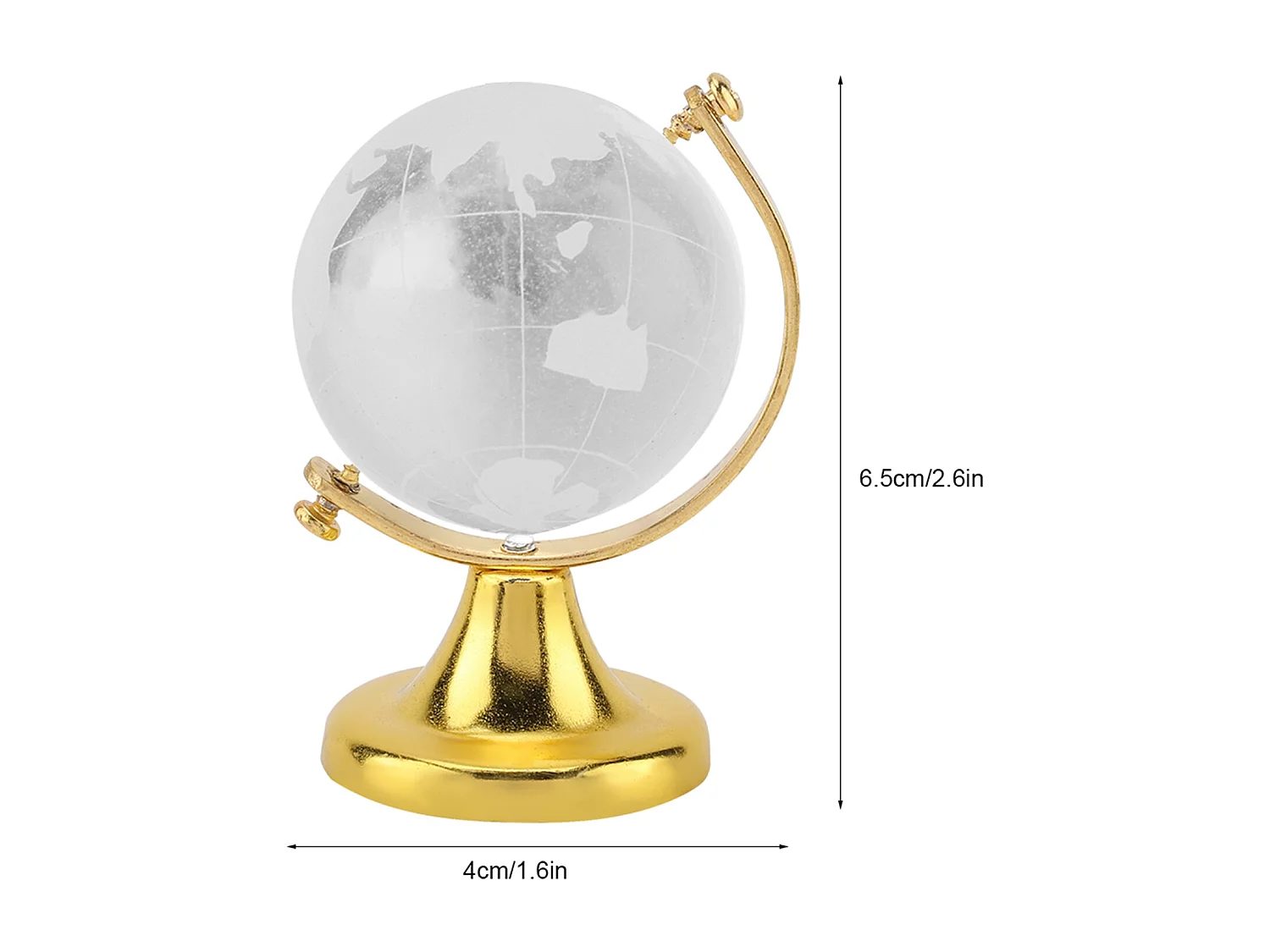 Globe terrestre rond, carte du monde, boule de cristal, décoration de maison, de bureau, cadeau (doré)