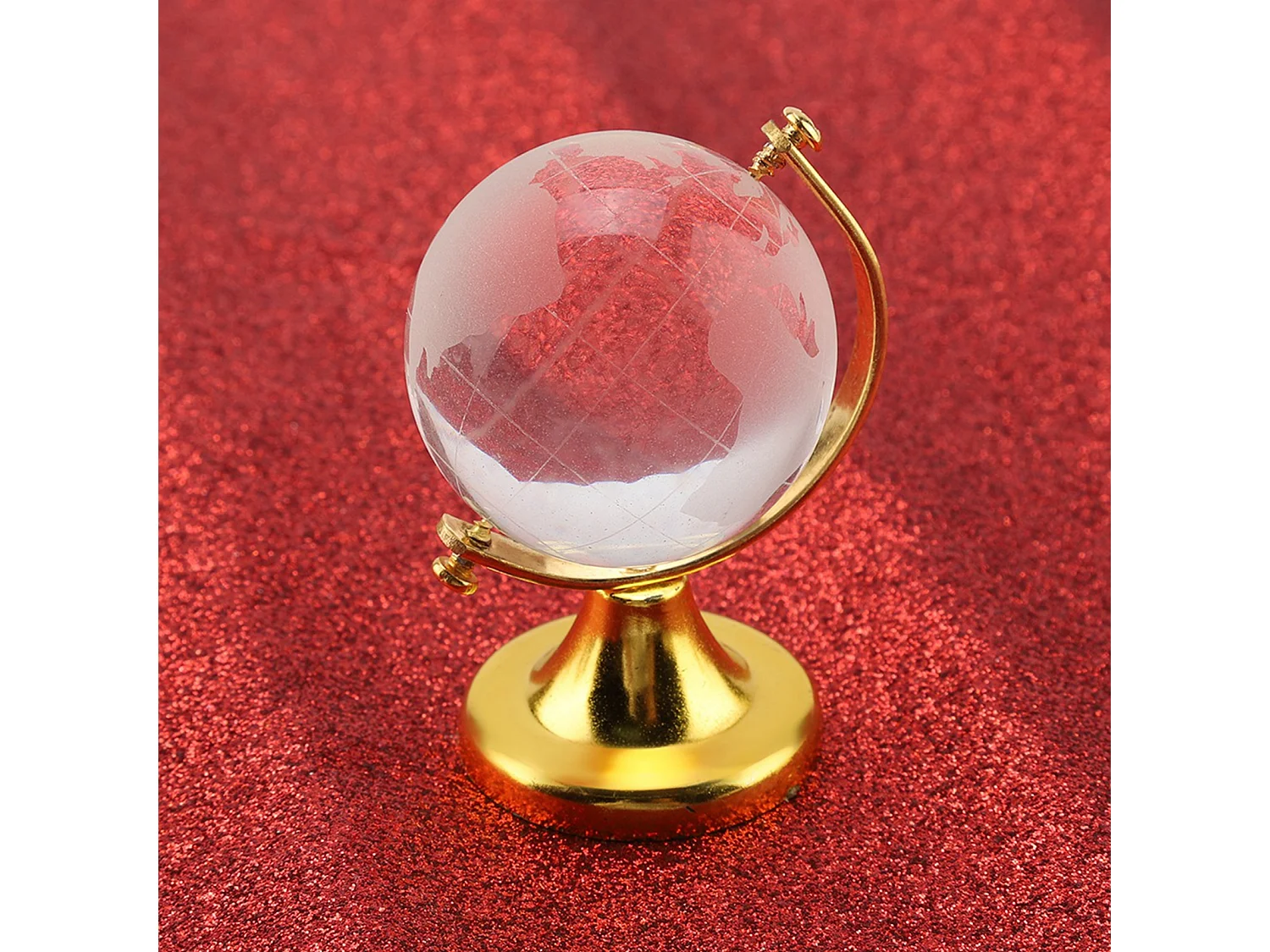 Globe terrestre rond, carte du monde, boule de cristal, décoration de maison, de bureau, cadeau (doré)