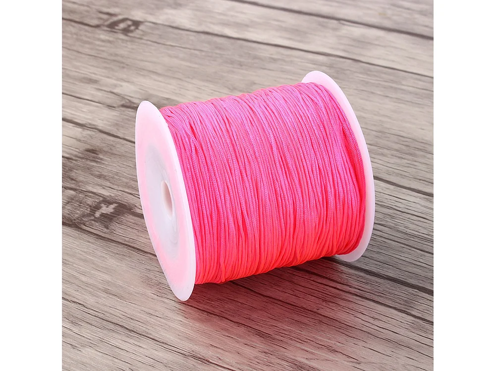 100M x 0,8mm Nylon Chinesische Knoten Schnur Rattail Makramee Thread String Shiny Rosa