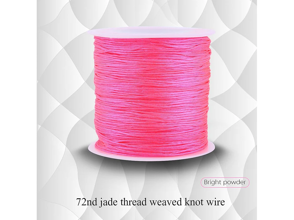 100M x 0.8mm Corda di nylon con nodo cinese, filo per macramè, rosa lucido