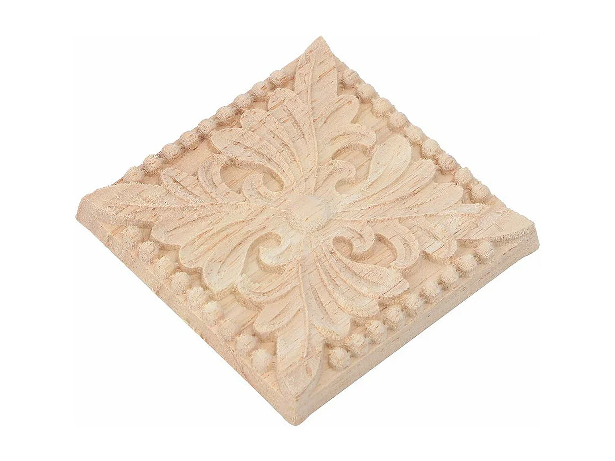 4 pezzi intaglio a scacchi applique non verniciato decalcomania per decorazione mobili (B)