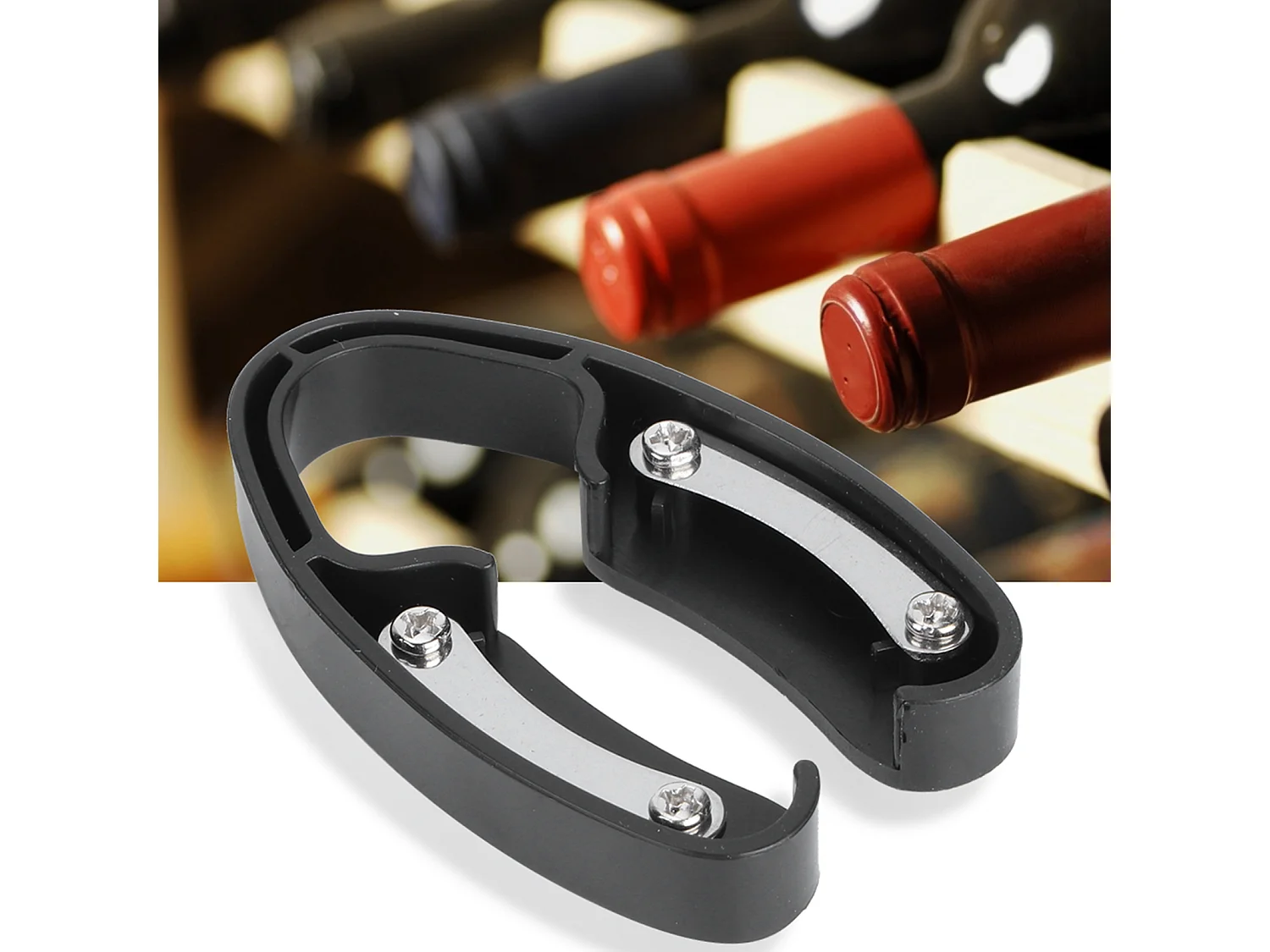 Apribottiglie per vino facile, lama per taglierina per carta stagnola per bottiglie di vino, apribottiglie per involucri di latta (nero)