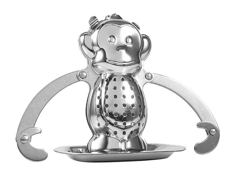 Lindo filtro colador de bolas infusor de hojas de té sueltas de acero inoxidable difusor de especias de hierbas mono