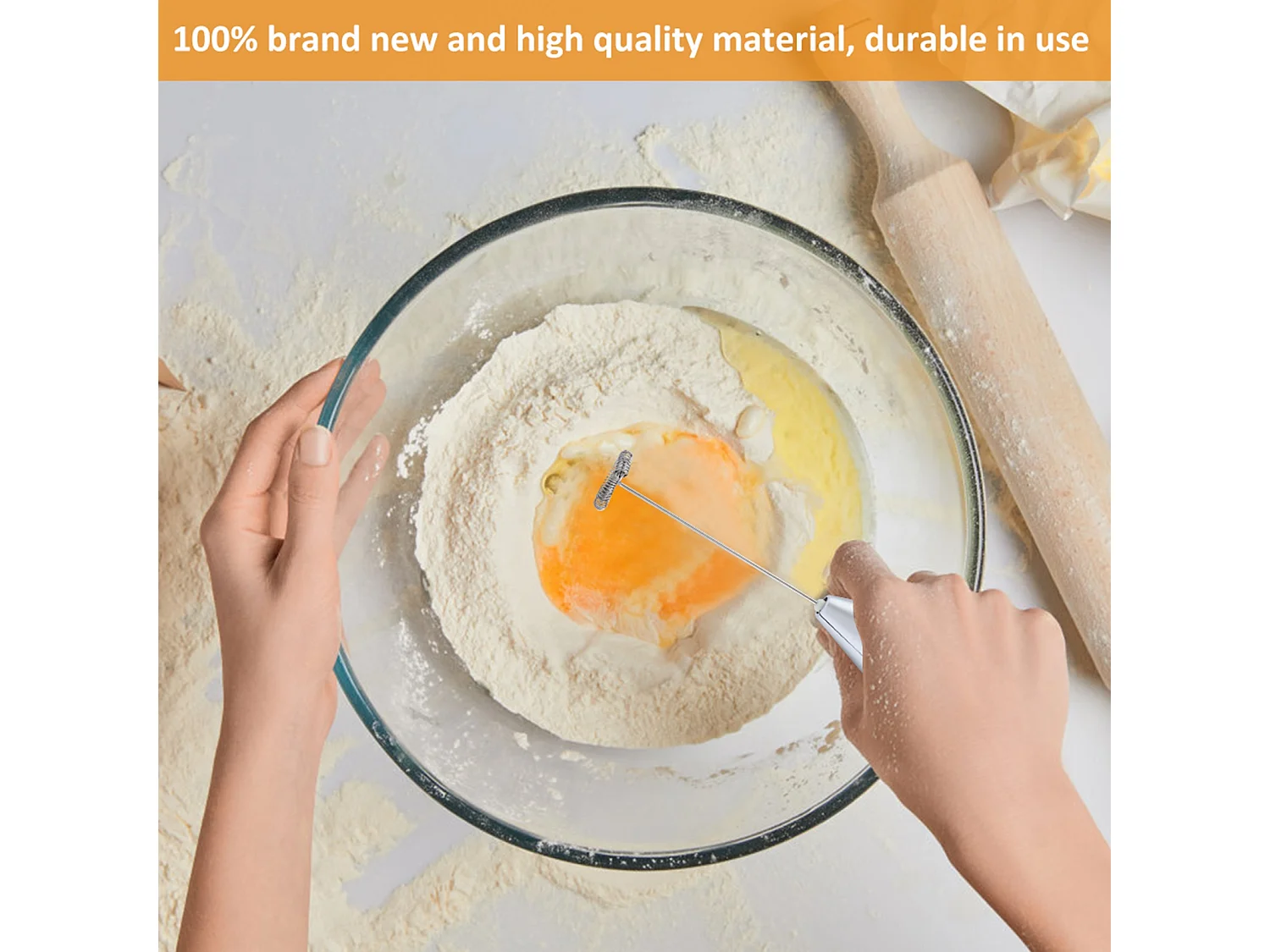 Batedor de ovos elétrico portátil doméstico, batedor de ovos, batedor de leite, espumador