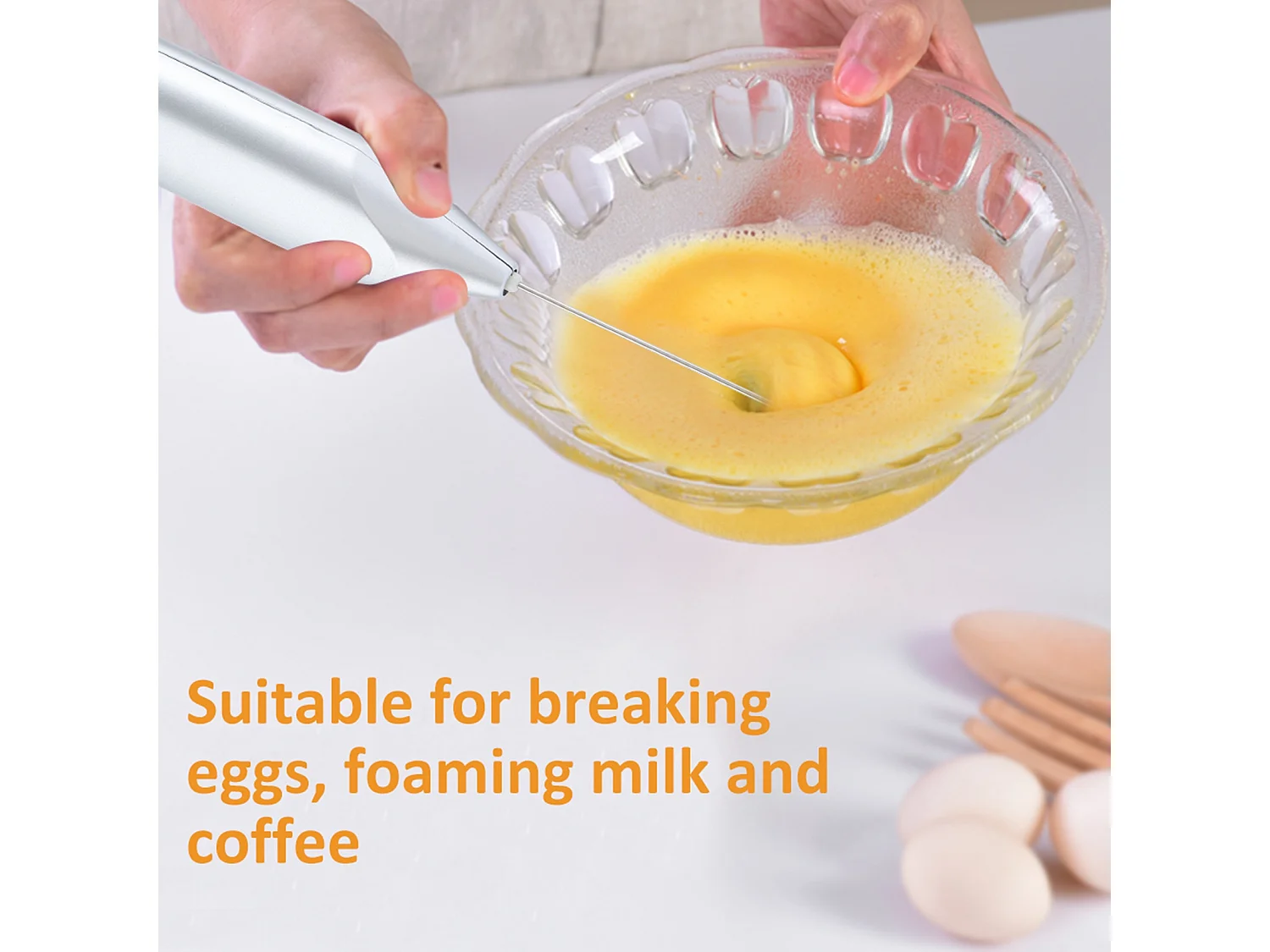 Batedor de ovos elétrico portátil doméstico, batedor de ovos, batedor de leite, espumador