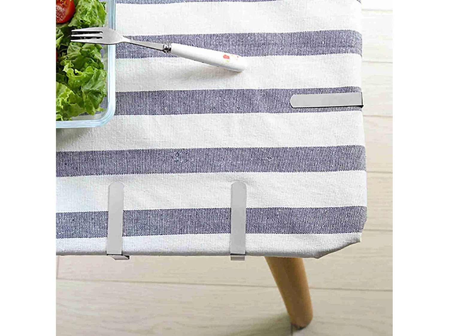 4 peças grandes clipes de capa de toalha de mesa de aço inoxidável antiderrapante suporte de toalha de mesa grampos 10,5*7cm