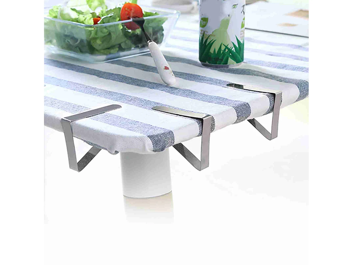 4 pezzi grandi clip per tovaglie in acciaio inox antiscivolo supporto per tovaglie 10,5*7 cm
