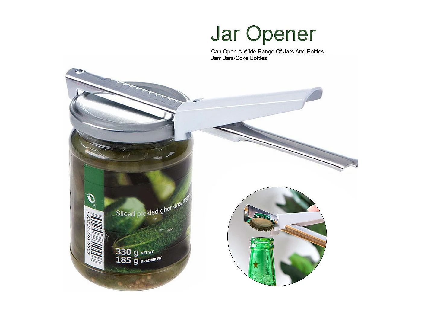 Apriscatole in acciaio inossidabile per uso alimentare Apribottiglie regolabile per aprire facilmente i coperchi delle bottiglie