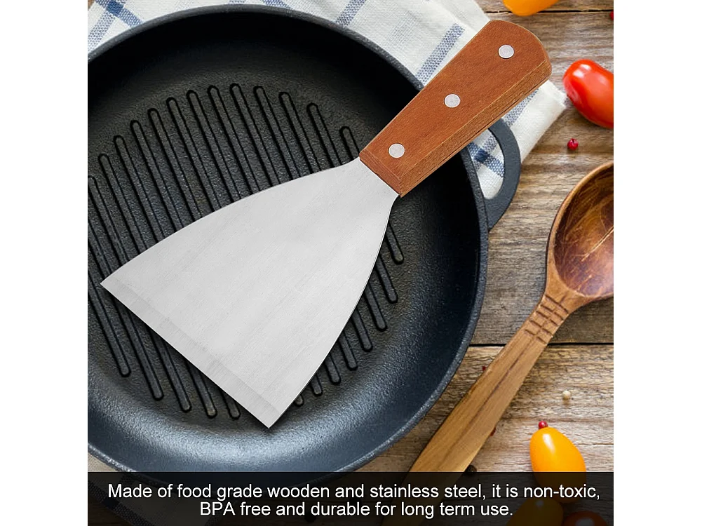 Spatule à steak en acier inoxydable antiadhésive résistante à la chaleur pour barbecue