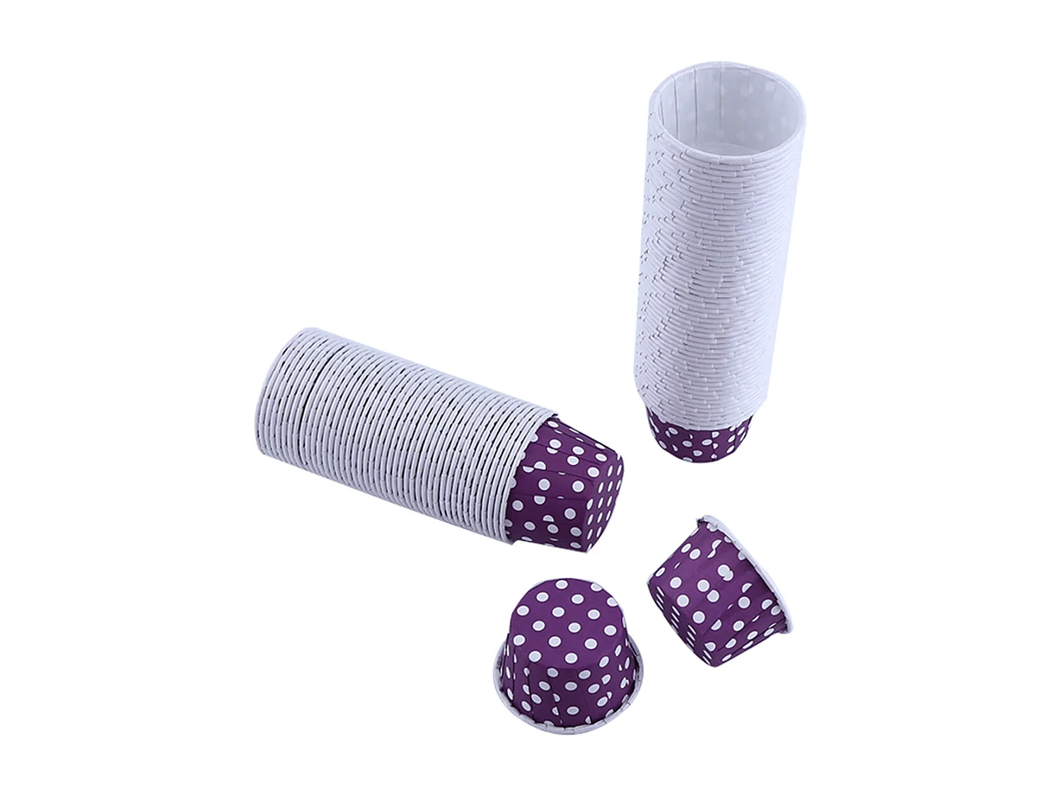 100 peças de papel para bolo, cupcake, forro, capa, muffin, copo de cozimento para festa, casamento, roxo