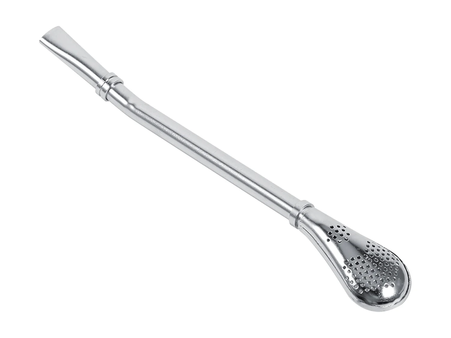 Zuverlässiger Edelstahl Yerba Mate Tee Kürbis Bombilla Trinkhalm gefiltert Löffel Silber