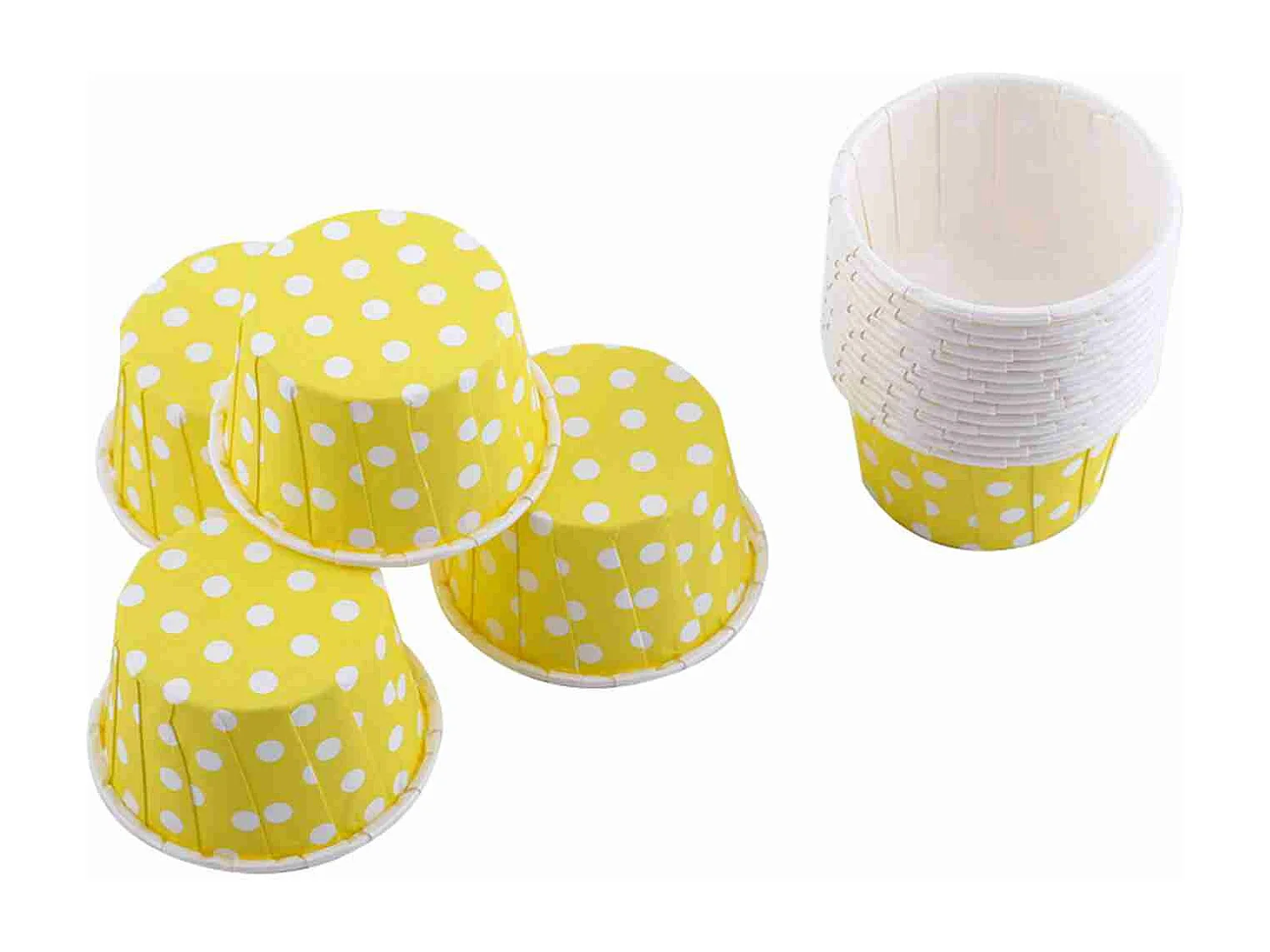 100 pezzi di carta per torte, cupcake, muffin, pirottini per feste, matrimoni, giallo