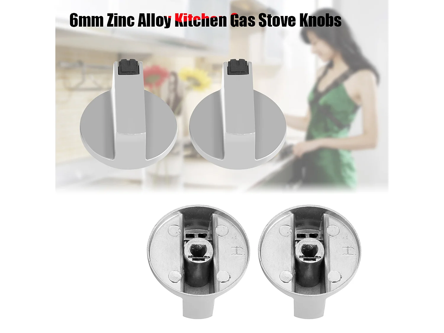 2 pezzi 6 mm in lega di zinco per cucina domestica manopole per fornelli a gas fornello forno piano cottura interruttore di controllo in metallo