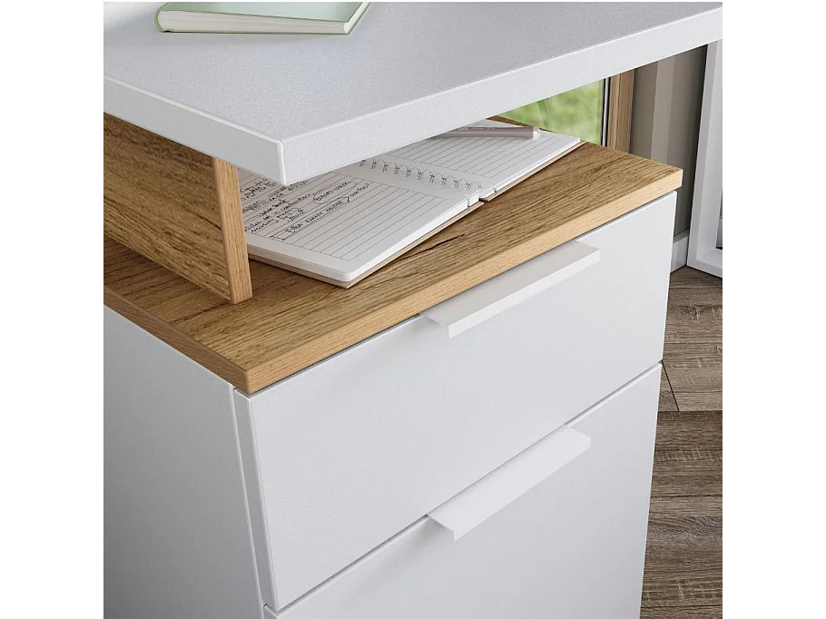 Escritorio recto con pedestal integrado 140 cm Estilo escandinavo Capi