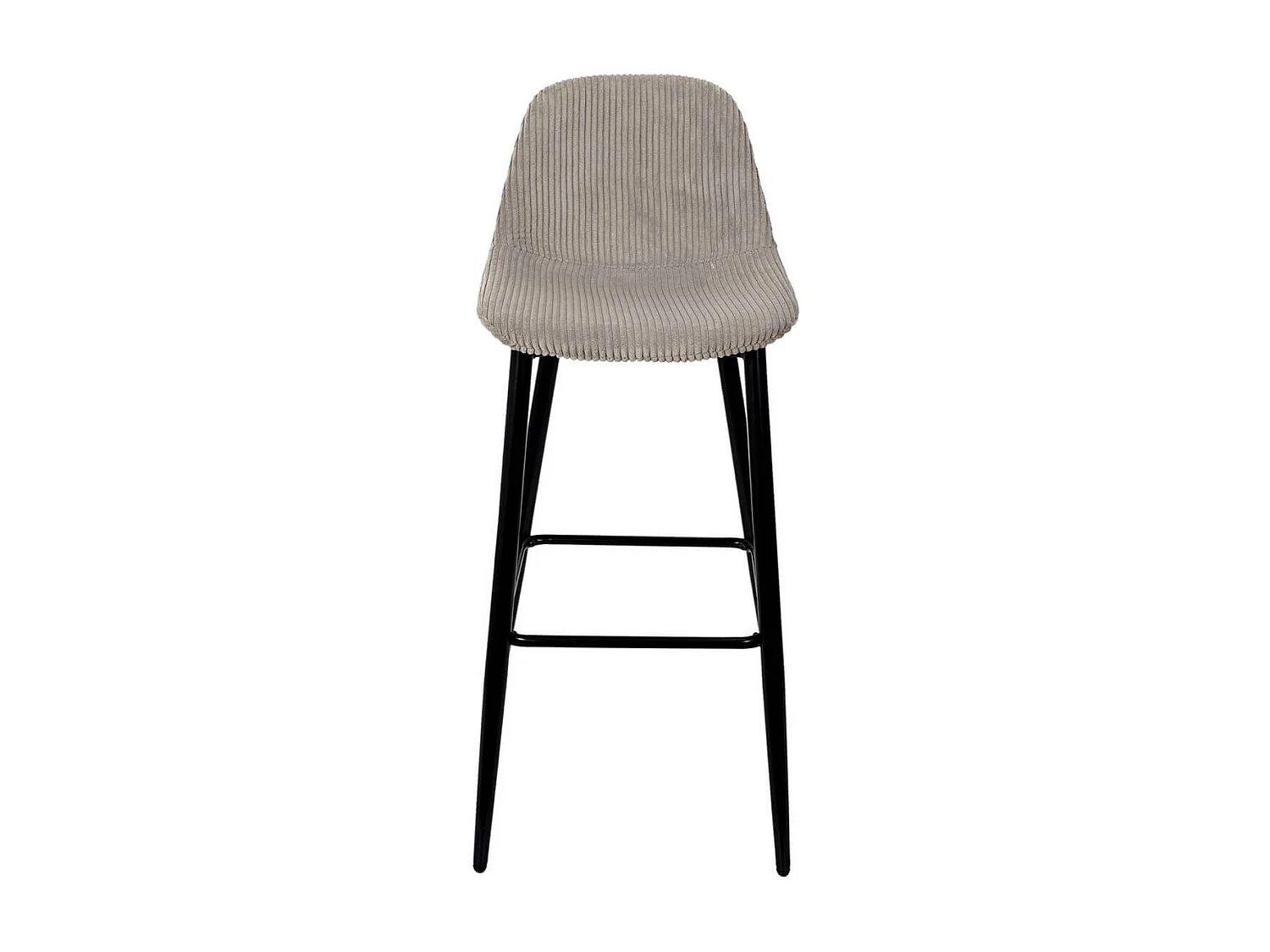 AMORY - Lot de 2 tabourets de bar en velours côtelé coloris taupe