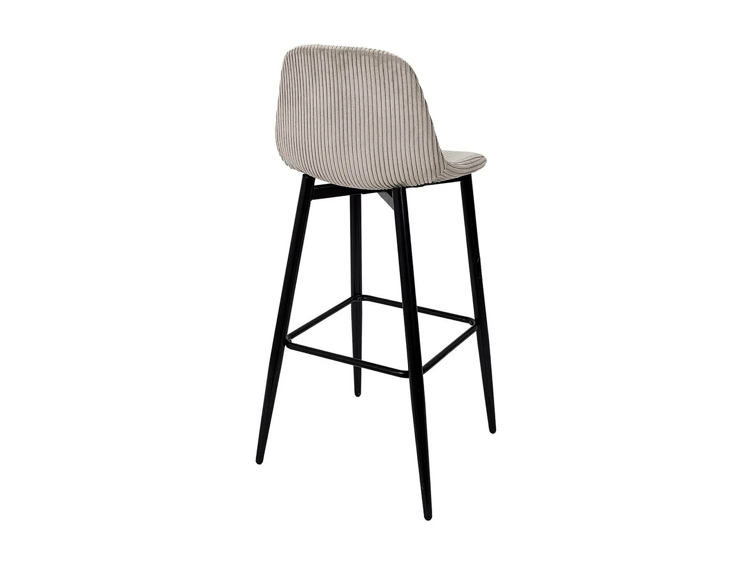 AMORY - Lot de 2 tabourets de bar en velours côtelé coloris taupe