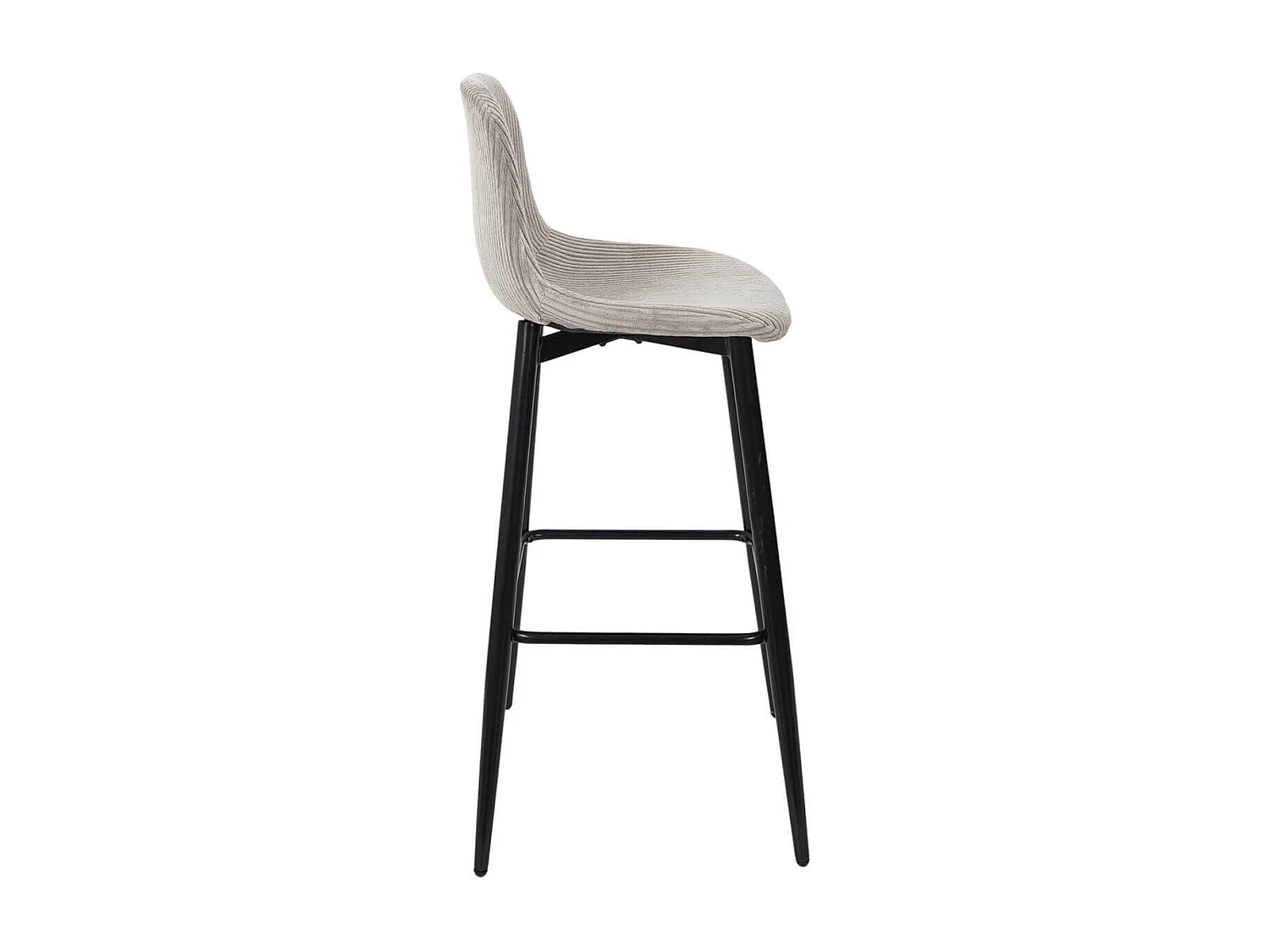 AMORY - Lot de 2 tabourets de bar en velours côtelé coloris taupe