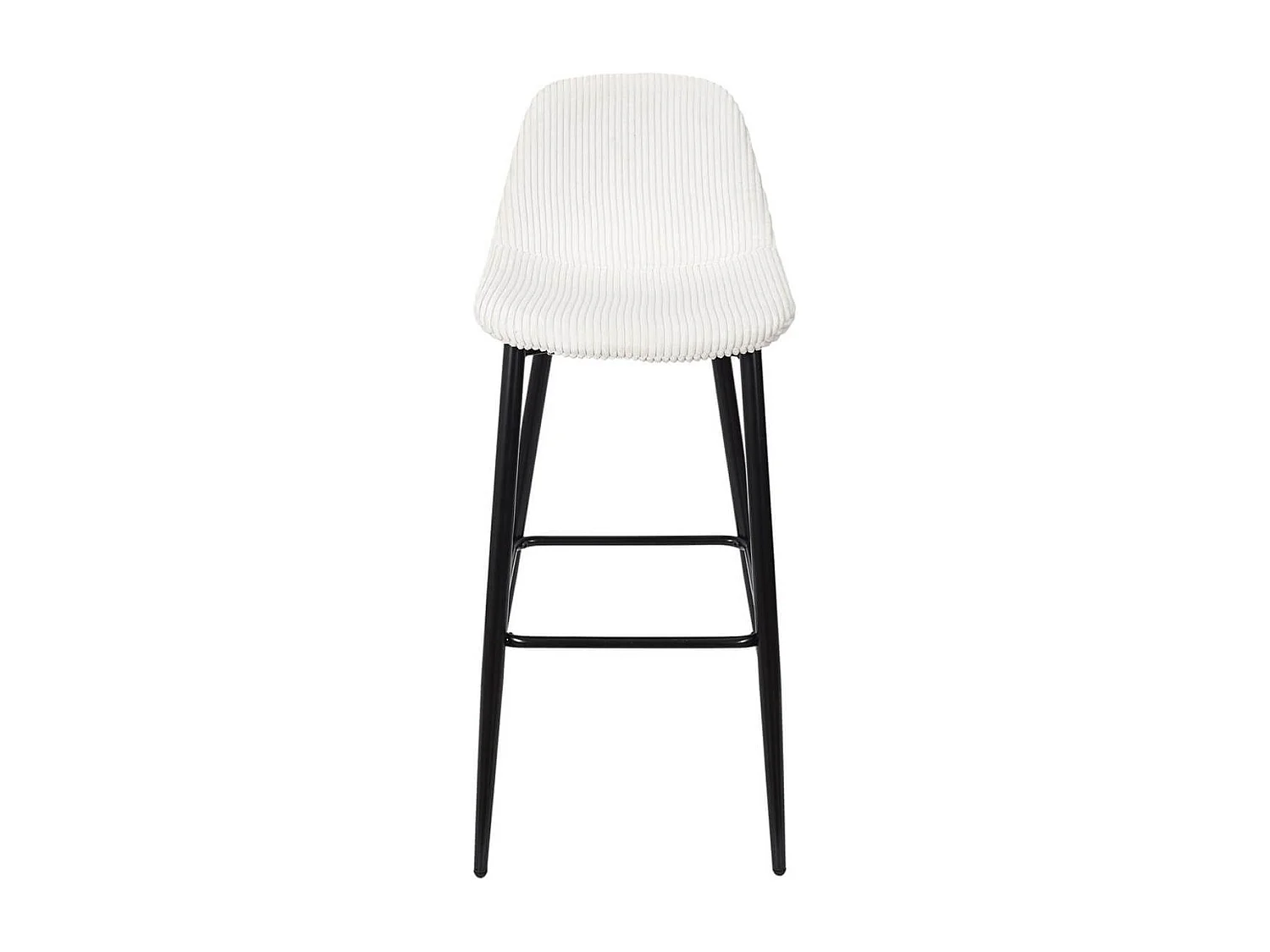 AMORY - Lot de 2 tabourets de bar en velours côtelé coloris crème