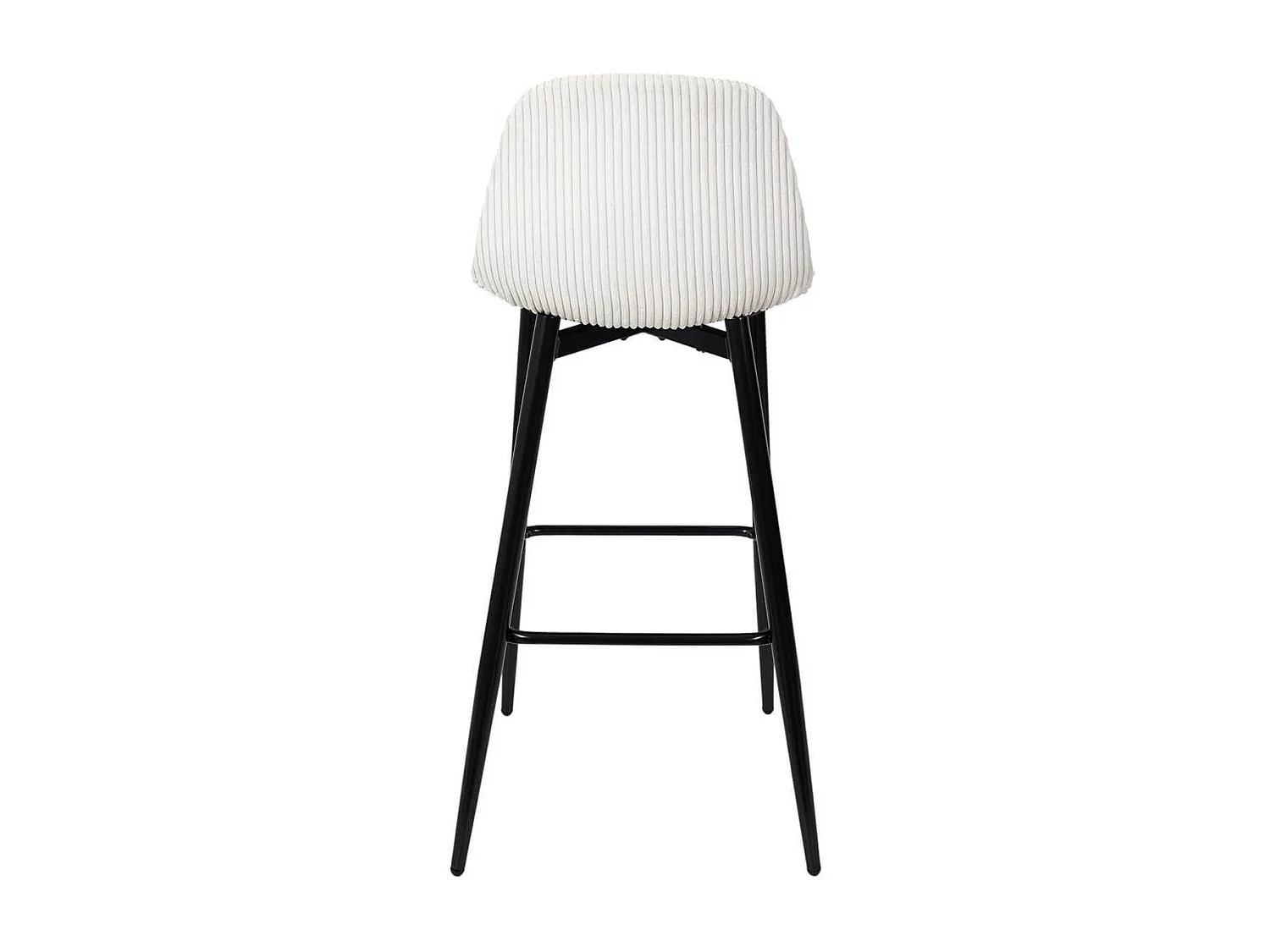 AMORY - Lot de 2 tabourets de bar en velours côtelé coloris crème