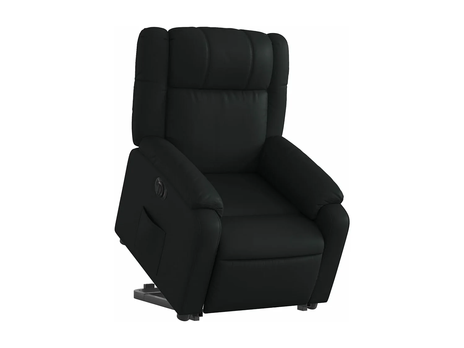 Sillón reclinable y elevable eléctrico cuero sintético negro