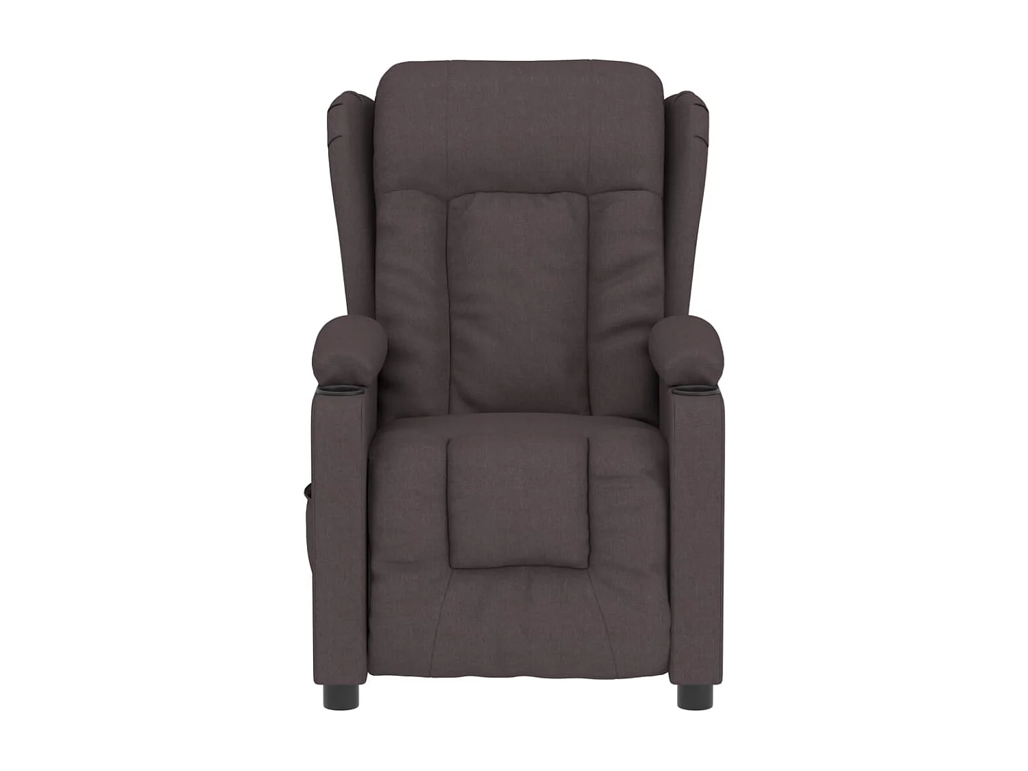 Sillón reclinable eléctrico tela marrón oscuro