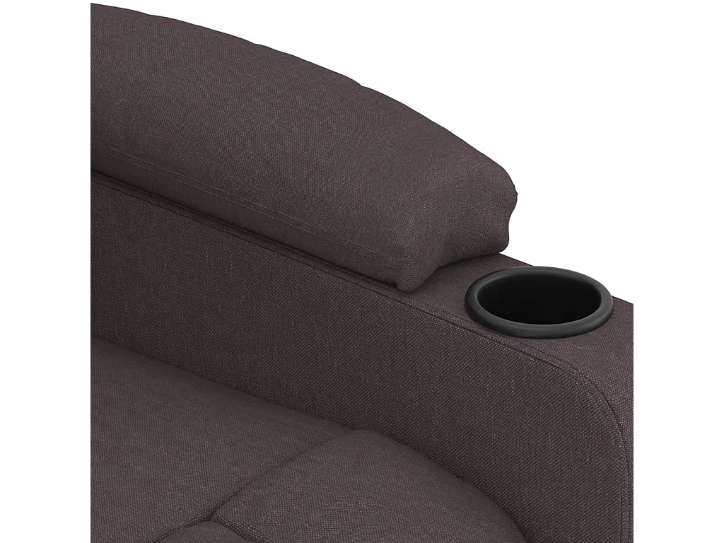 Sillón reclinable eléctrico tela marrón oscuro