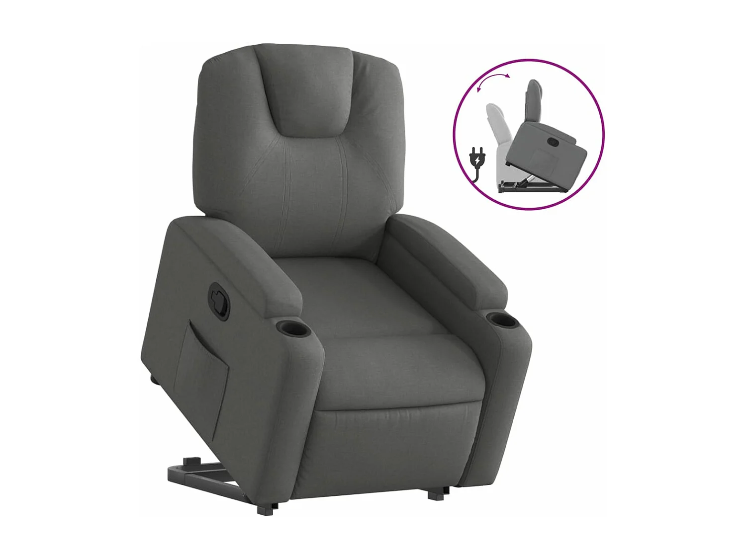 Fauteuil inclinable Gris foncé Tissu
