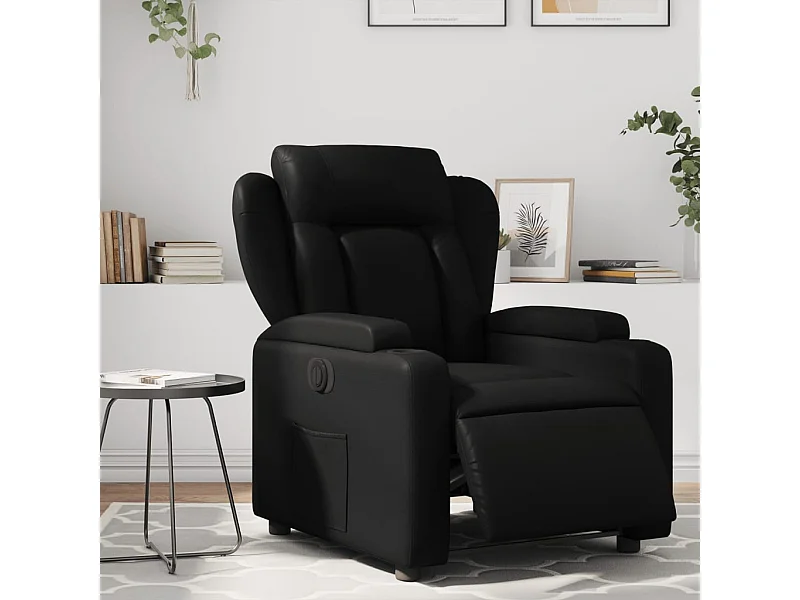 Fauteuil inclinable électrique Noir Similicuir