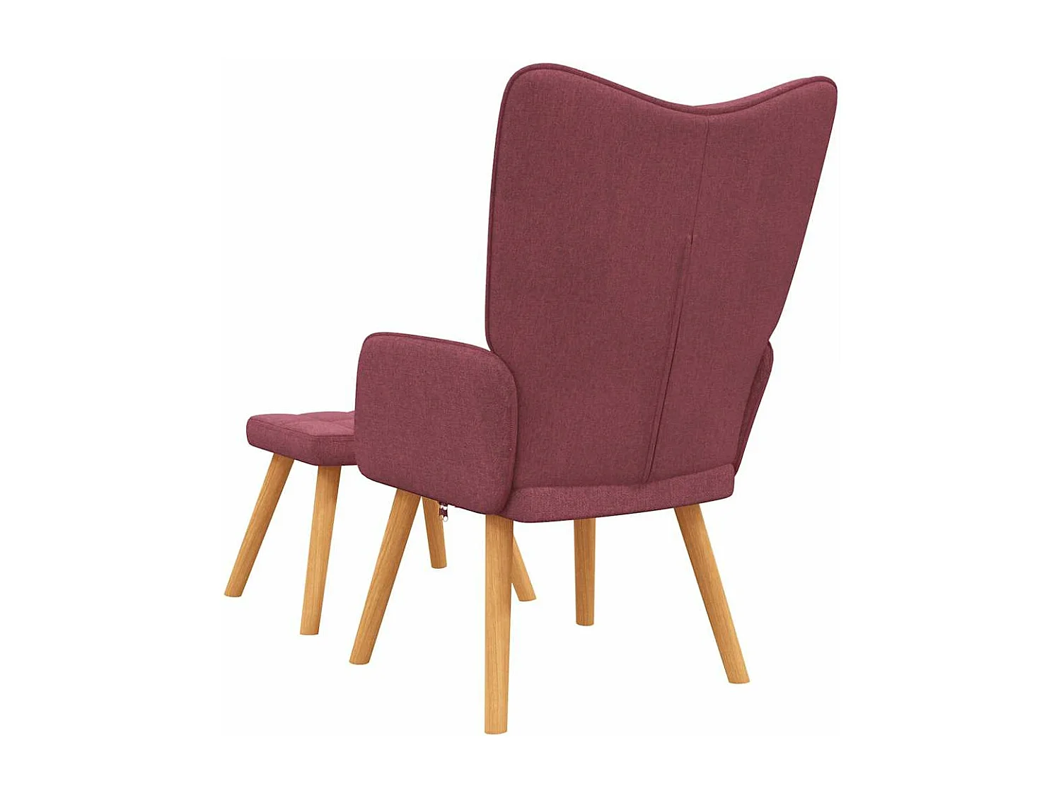 Relaxsessel mit Hocker Weinrot Stoff