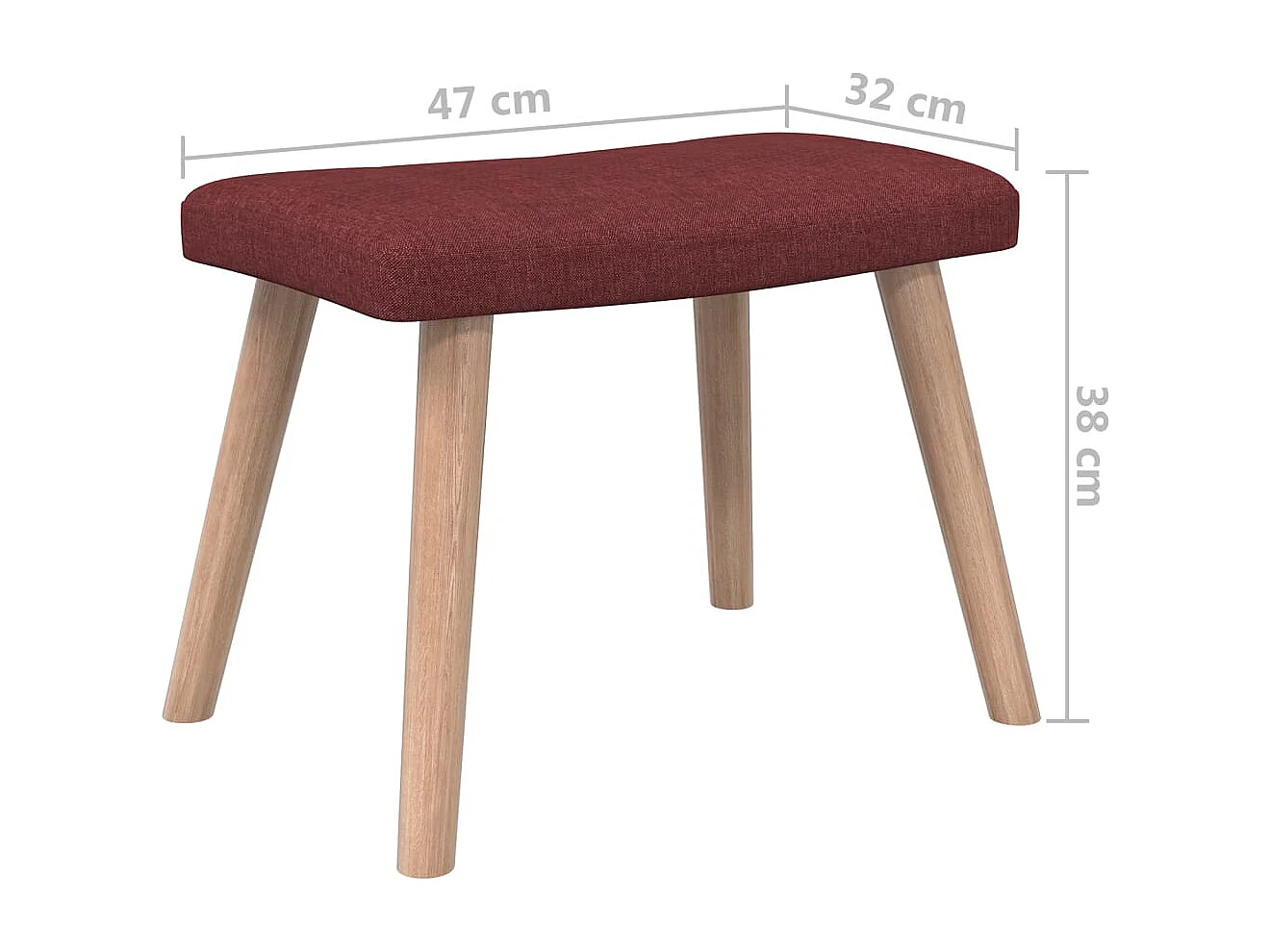 Relaxsessel mit Hocker Weinrot Stoff