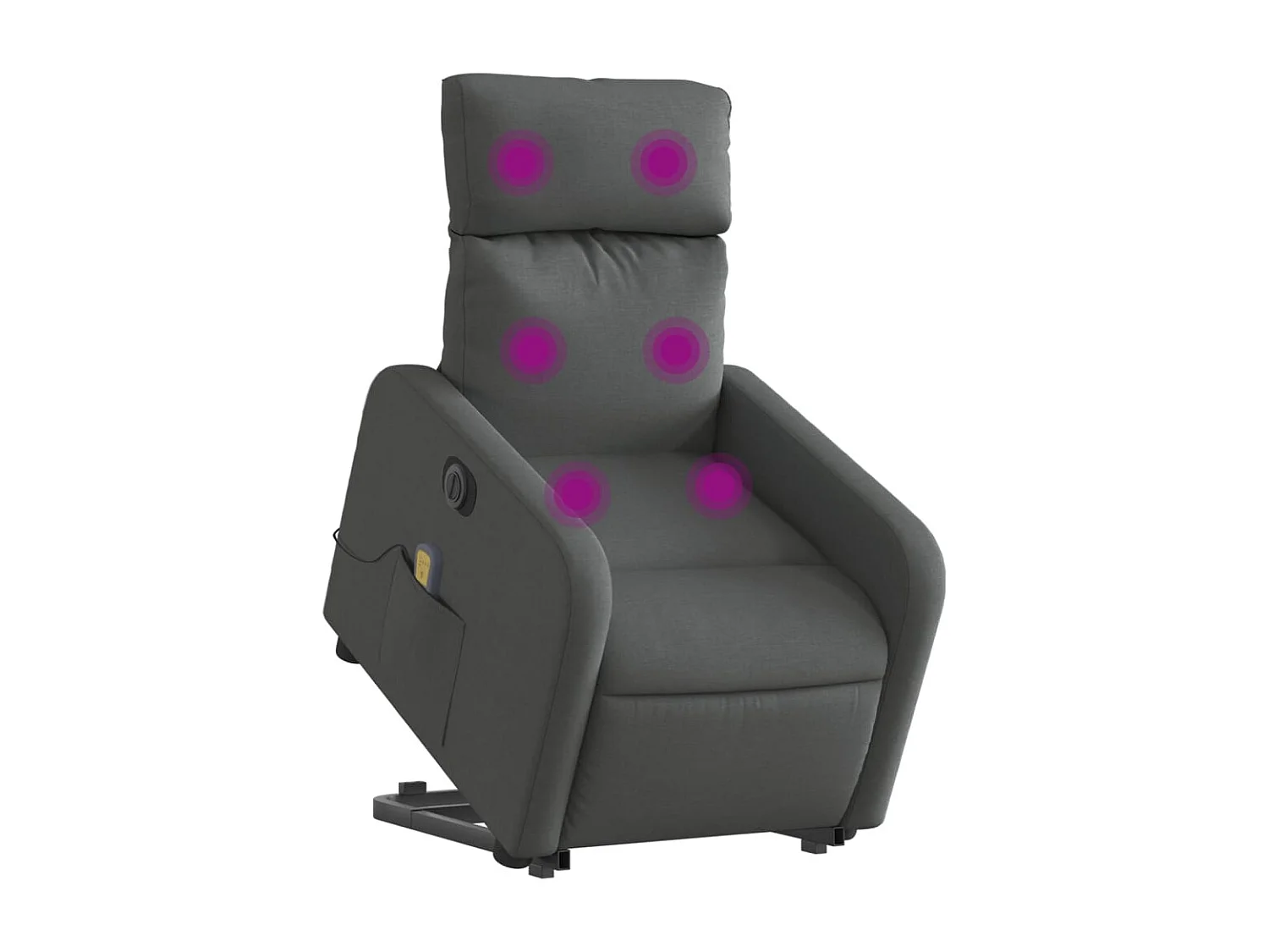 Fauteuil inclinable de massage électrique Gris foncé Tissu