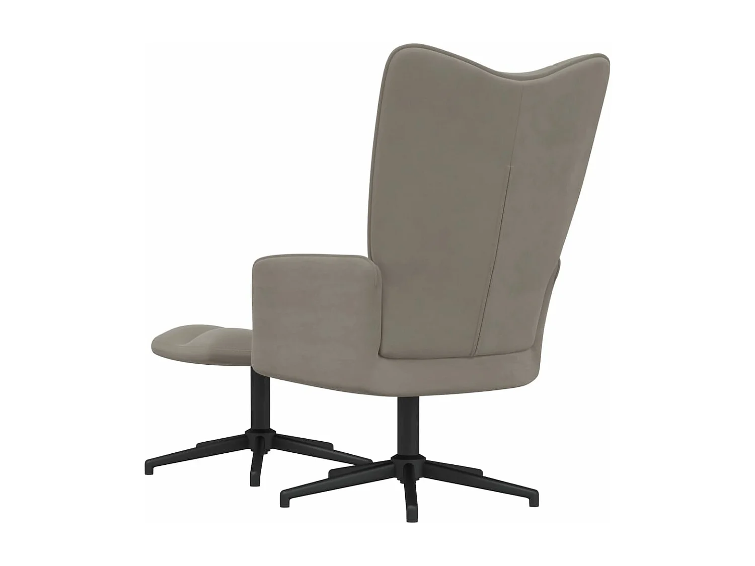 Sillón de relax con taburete de terciopelo gris claro