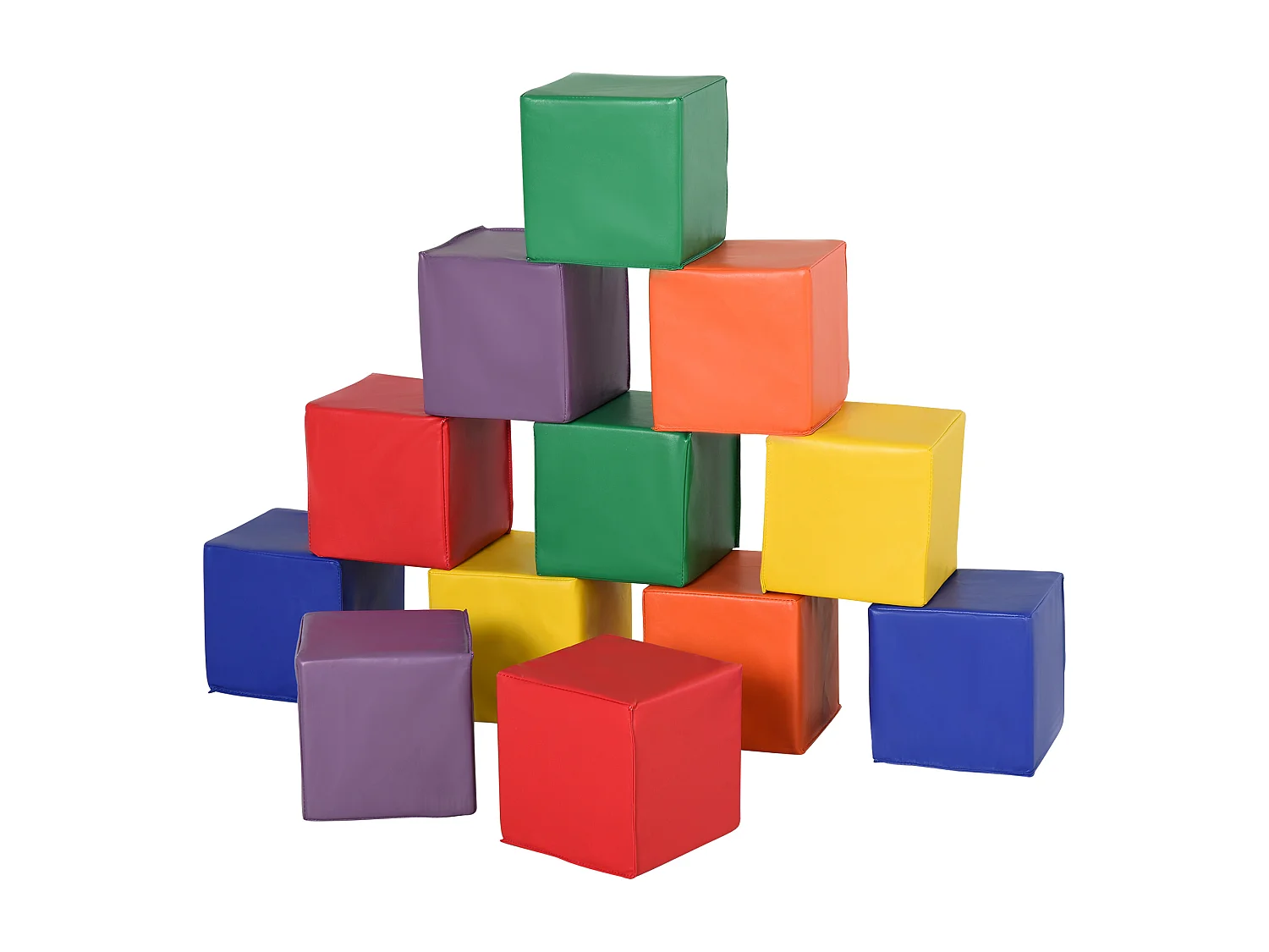 12 Blocs Cubes de Construction en Mousse - modules de motricité - Jouets éducatifs - Mousse EPE Revêtement synthétique Multicolore
