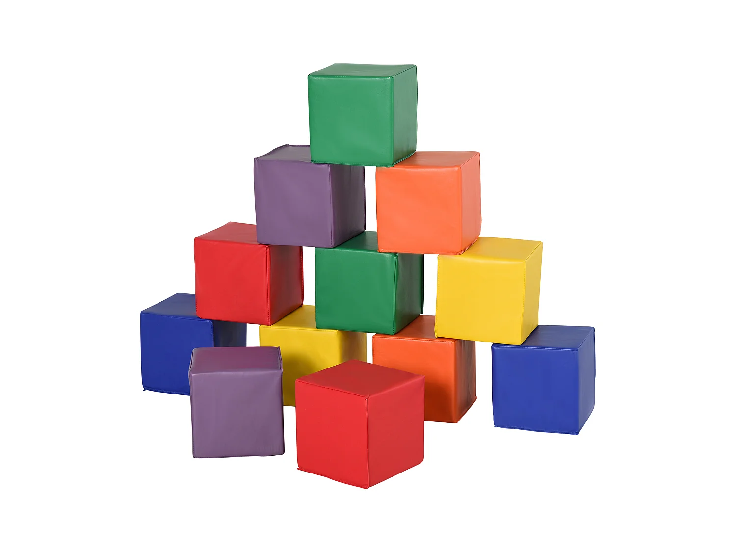 12 Blocs Cubes de Construction en Mousse - modules de motricité - Jouets éducatifs - Mousse EPE Revêtement synthétique Multicolore