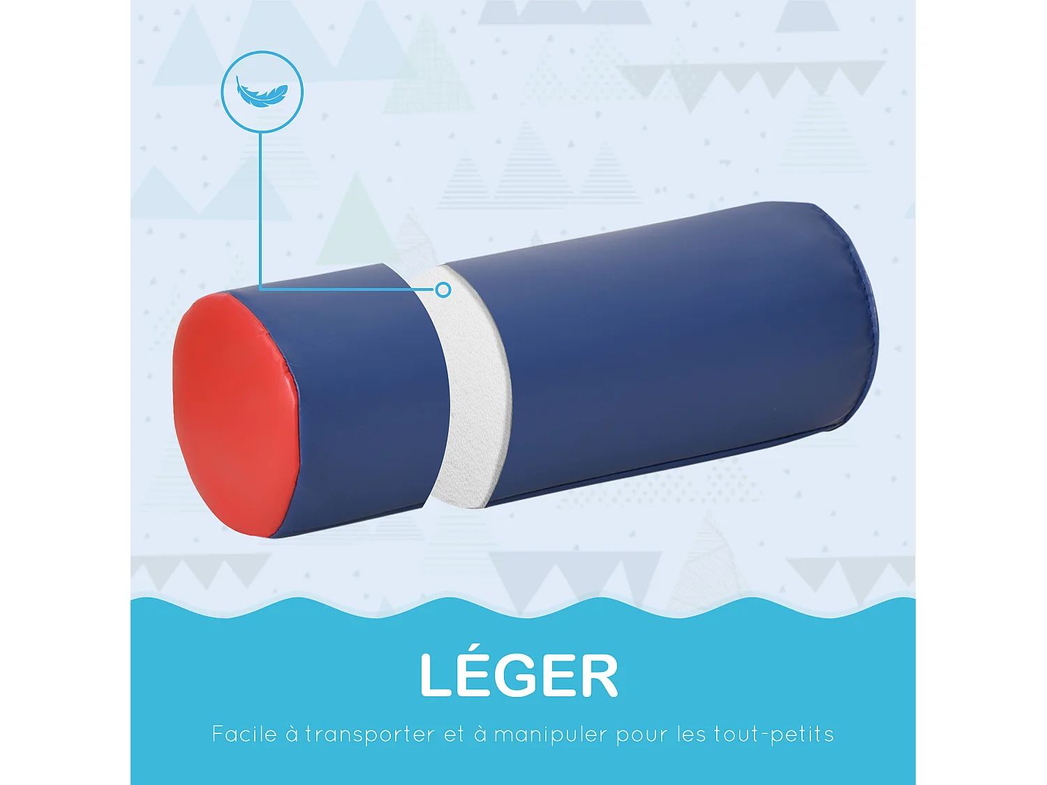 7 blocs de construction en mousse XXL - modules de motricité - jouets éducatifs - certifiés normes EN71-1-2-3 - mousse EPE revêtement PU multicolore