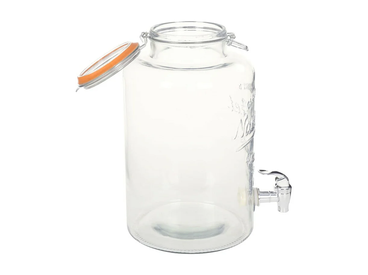 Distributeur d eau XXL avec robinet Transparent 8 L Verre