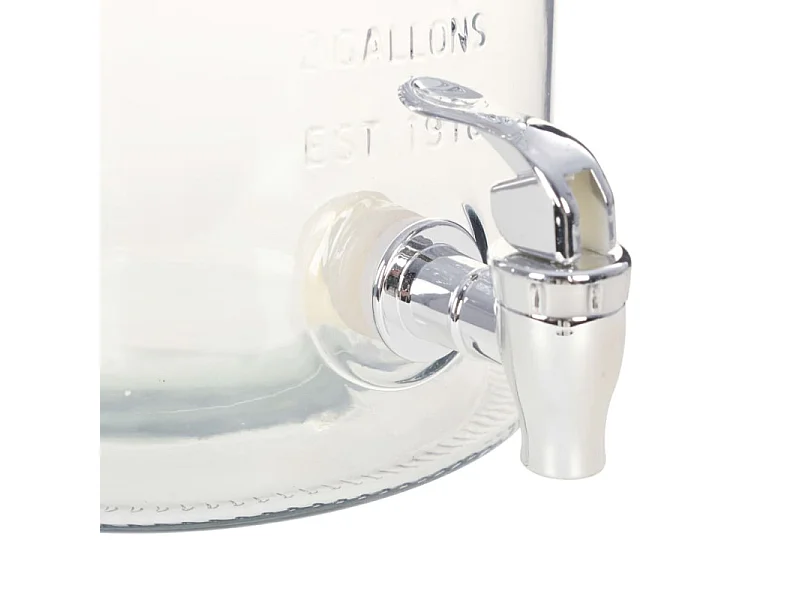 Distributeur d eau XXL avec robinet Transparent 8 L Verre