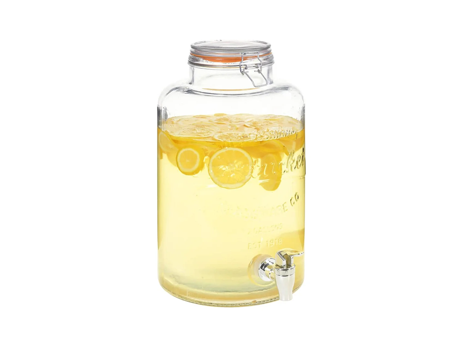 Wasserspender XXL mit Zapfhahn Transparent 8 L Glas