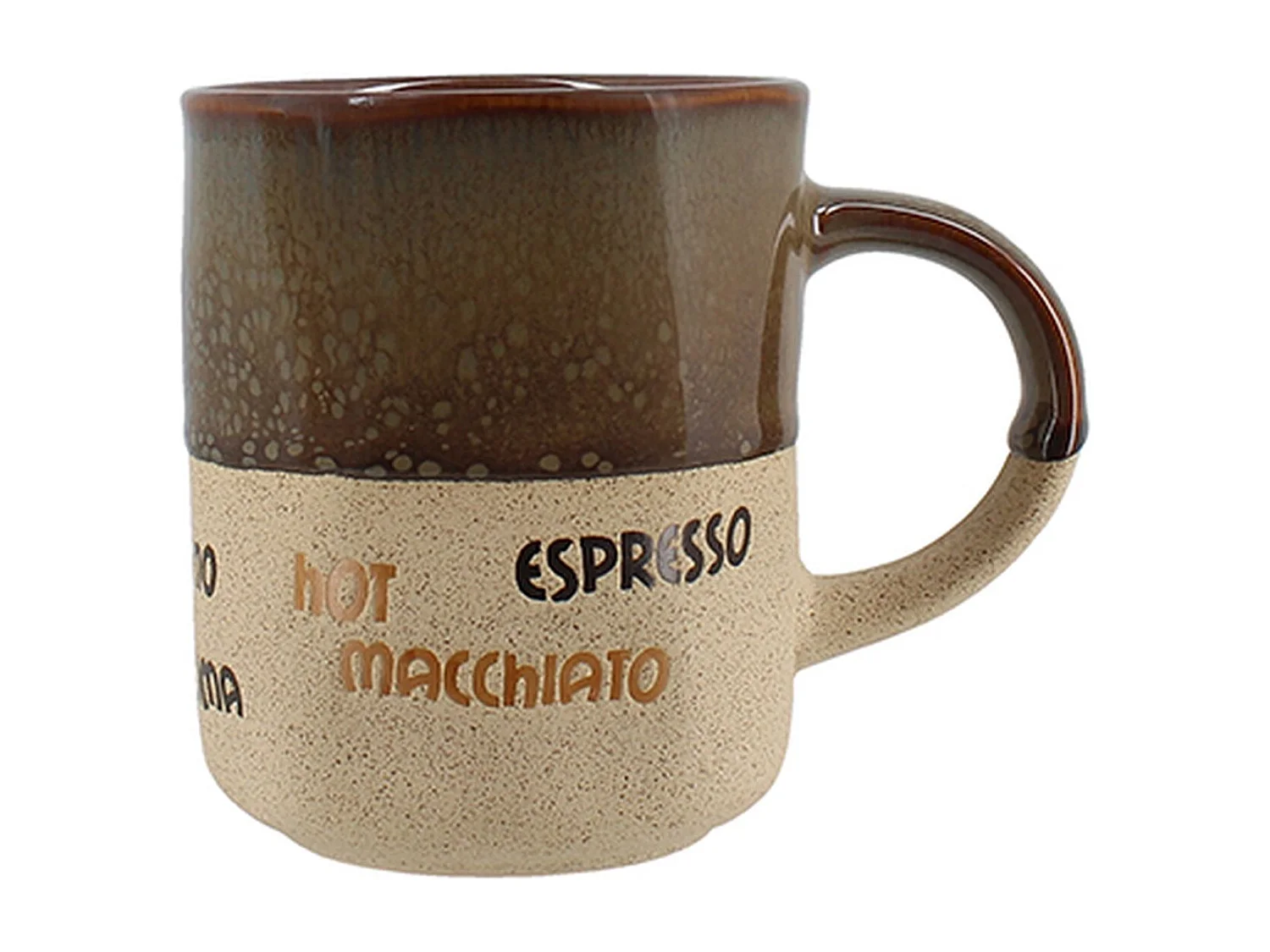 Novastyl - Lot 6 Mugs Macchiato 34cl En Ceramiques 3 Couleurs Assorties