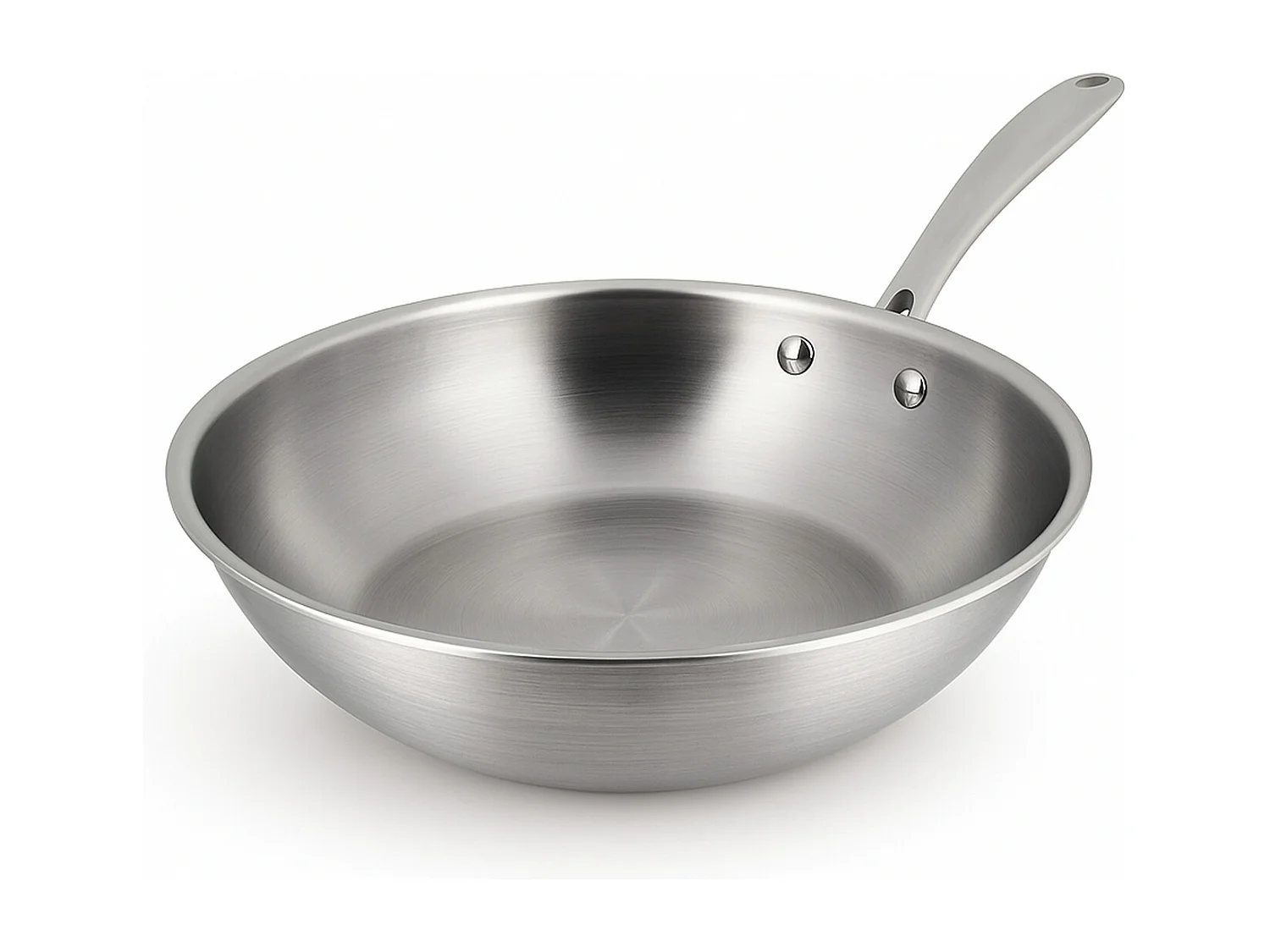 Menastyl - Wok Triply 24cm En Acier Inoxydable Fabrique En France