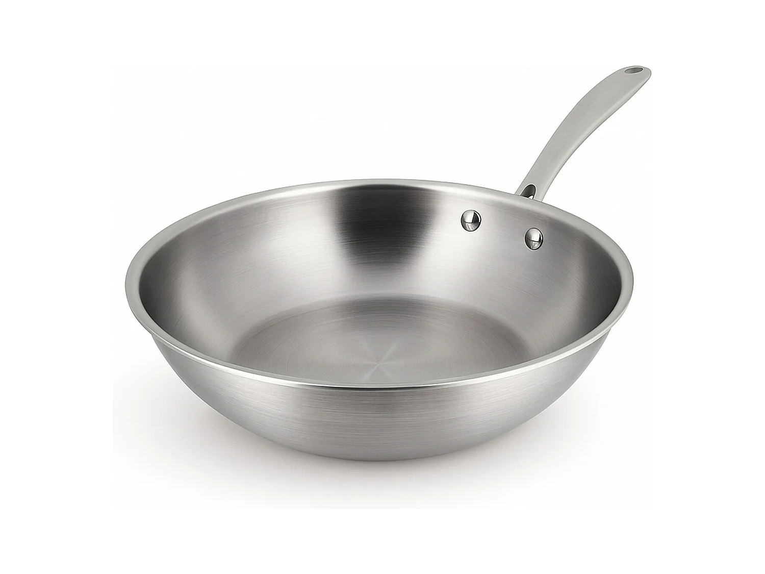 Menastyl - Wok Triply 24cm En Acier Inoxydable Fabrique En France