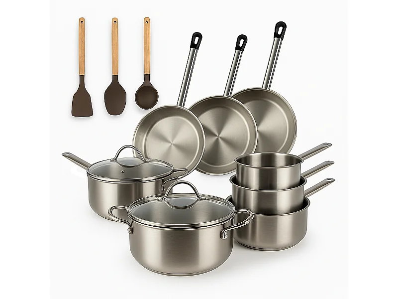Menastyl - Set 11 Pieces Cuisson Professionnel En Acier Inoxydable Induction