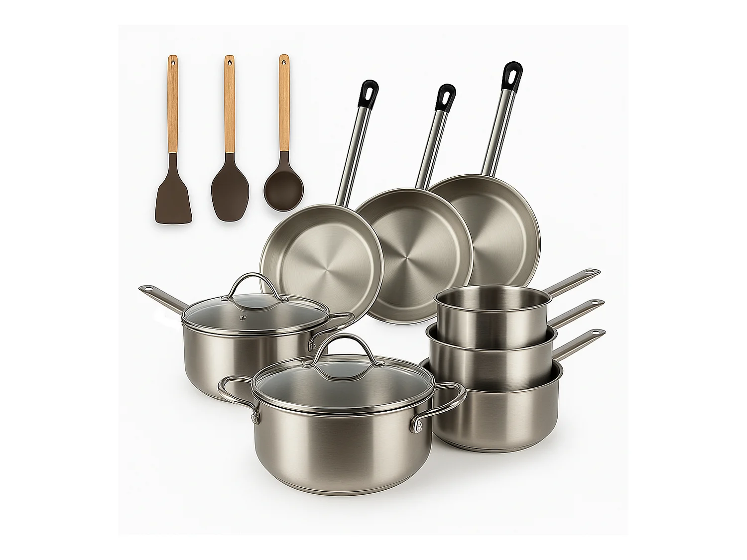 Menastyl - Set 11 Pieces Cuisson Professionnel En Acier Inoxydable Induction