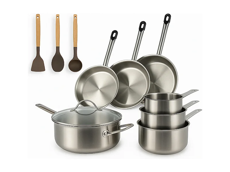 Menastyl - Set 10 Pieces Cuisson Professionnel En Acier Inoxydable Induction