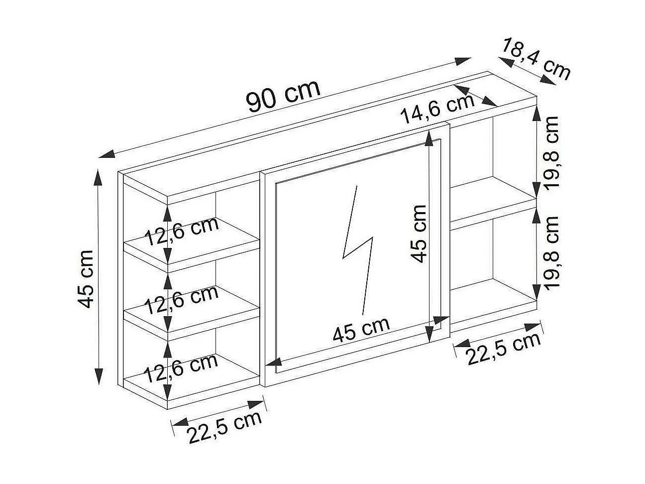 Meuble de salle de bains avec miroir Marta