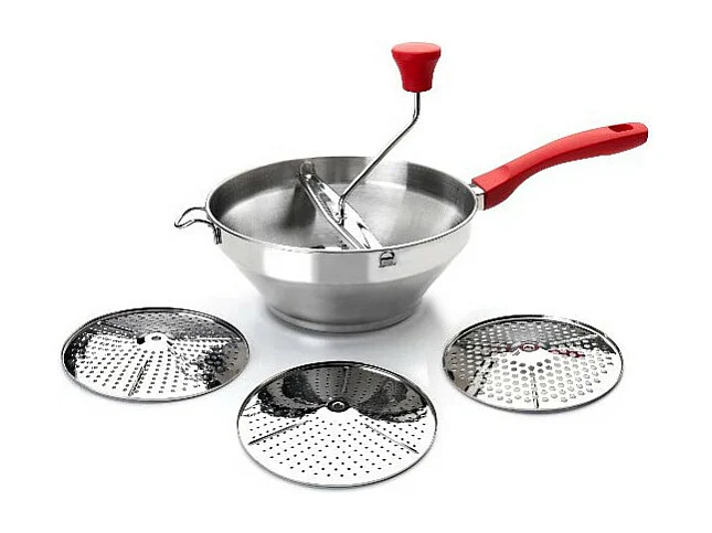 Espremedor de batatas em aço inoxidável 24cm 3 discos Ibili - Acessório de cozinha versátil para receitas deliciosas