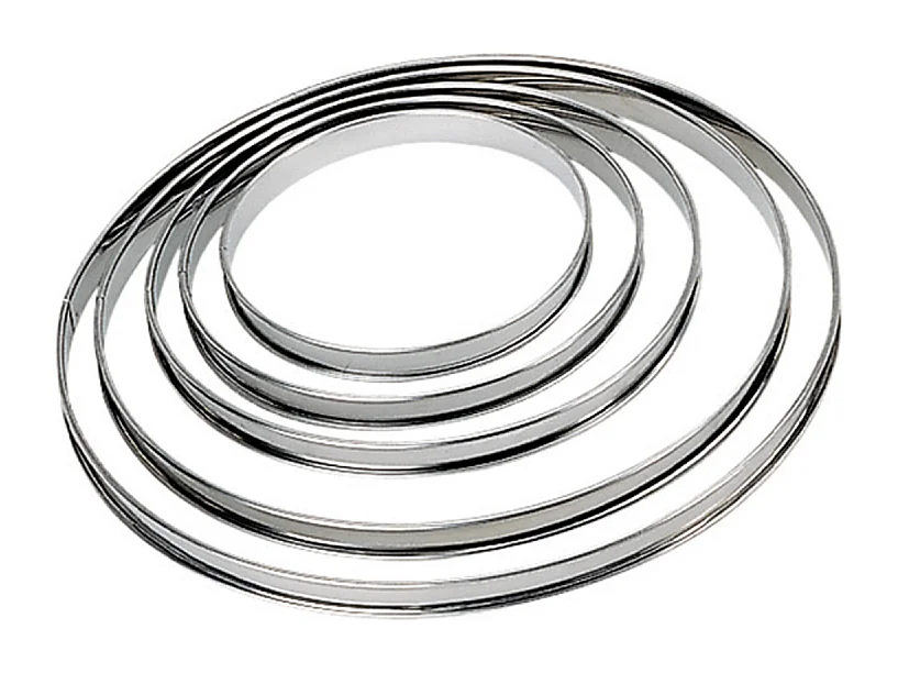 Molde para tarta alto de acero inoxidable con bordes